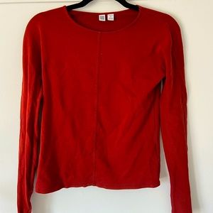 Women’s Orange Uniqlo Long Sleeve Shirt, XS